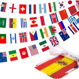 100 Countries String Flag, 82 ft International Flags Bunting Banner, World Flag Banner Decoration for School, Sports Events, Grand Opening, Party