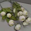 4 stems Artificial Tulips, Real Touch PU Fake Tulip Stems for Easter, Spring, Wedding Bouquet, Home Centerpiece Floral Arrangement, and Table Décor (White)