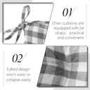 Geetery 4 Pack Chair Cushions for Dining Chairs, 16" x 15" Gray and White Kitchen Chair Cushions with Ties Buffalo Plaid Soft Comfy Seat Pads for Home Office Living Room Outdoor Indoor