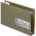 Blue Summit Supplies Legal Size Hanging File Folders, 2" Expansion, 1/3 Cut Adjustable tabs, Legal Size, 5 Tab Locations, Designed for Legal and Law Office File Organization, Standard Green, 25 Pack