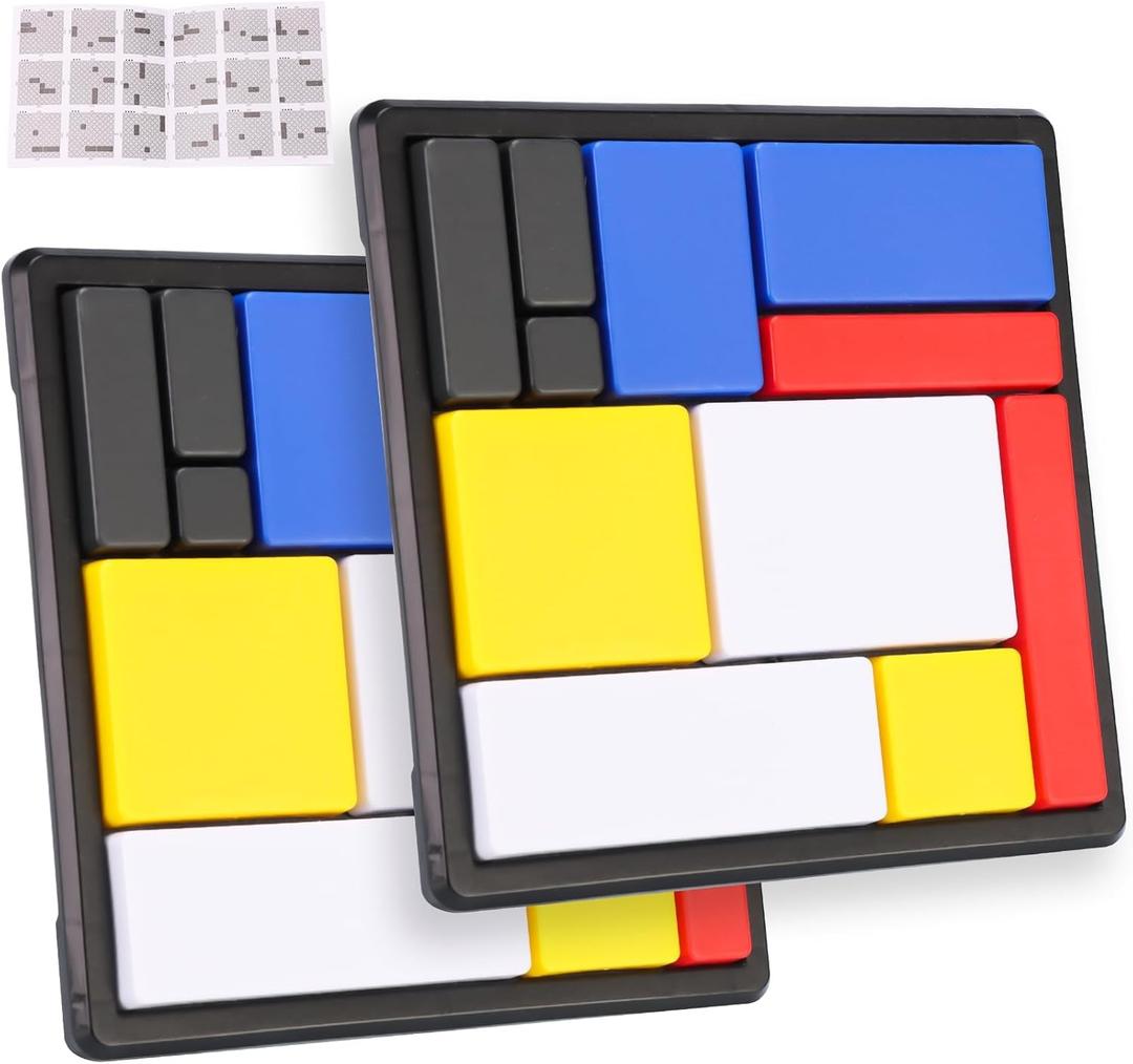 2 x 2 PCS Metal Logic Puzzle Brain Teaser Set, 88 Challenge Levels, Portable Thinking Game for Focus, Concentration and Stress Relief