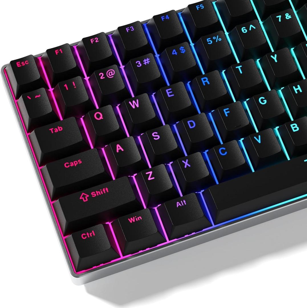 Womier Black Keycaps for Mechanical Keyboard, Shine Through Key caps PBT Custom Keycap Doubleshot, Universal Compatiability for 60 75 100 Percent Cherry Gateron MX Switches Keyboard, Black