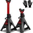 6 Ton (13,200 LBs) Jack Stands with Double Pin Locking,Rubber Cover and Large Foot Base,15"-23" Adjustable Height,Heavy Duty Car Jack Stands,Lifting Bus,RV,SUV,MPV,Pickup Truck,ATV/UTV,1 Pair