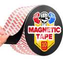 Super Sticky Magnetic Tape (10 Feet x 2 Inch / 3m x 5cm) - Strong Magnet Strip with Adhesive Backing for DIY & Crafts - Easy to Cut and Mount On Fridges, Whiteboards & More - Organization