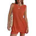 ZESICA Women's Two Piece Sweater Lounge Sets 2024 Fall Casual Knit Trendy Tunic and Shorts Outfits L