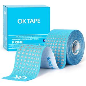OK TAPE Synthetic Kinesiology Tape Prime, Breathable Sports Athletic Tape for Joint & Muscle Discomfort, Latex Free and Water Resistance, 1 Roll, 2in16.4ft-Blue