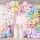 136pcs Pastel Flower Balloon Arch Kit with Pastel Purple Nude Light Pink Flower Balloons for Wildflower Floral Baby in Bloom Baby Shower Birthday Party Decorations