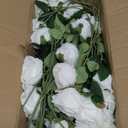 Rowfad 60 Pcs Artificial Roses Bulk Velvet Silk White Roses White Roses for Wedding Centerpieces Bridal Bouquet Mohter's Day Valentine's Day Home Decor (60, White)