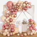 170Pcs Blush Dusty Rose Pink Balloons Garland Arch Kit, Boho Peach Rose Gold Neutral Confetti Balloons for Girls Women Bridal Baby Shower Wedding Engagement Birthday Party Decorations