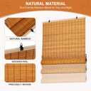 ALIMOO Cordless Bamboo Blinds Roll Up Shades Light Filtering Cordless Roller Window Blinds for Interior Home Patio Porch 32" W x 72" L