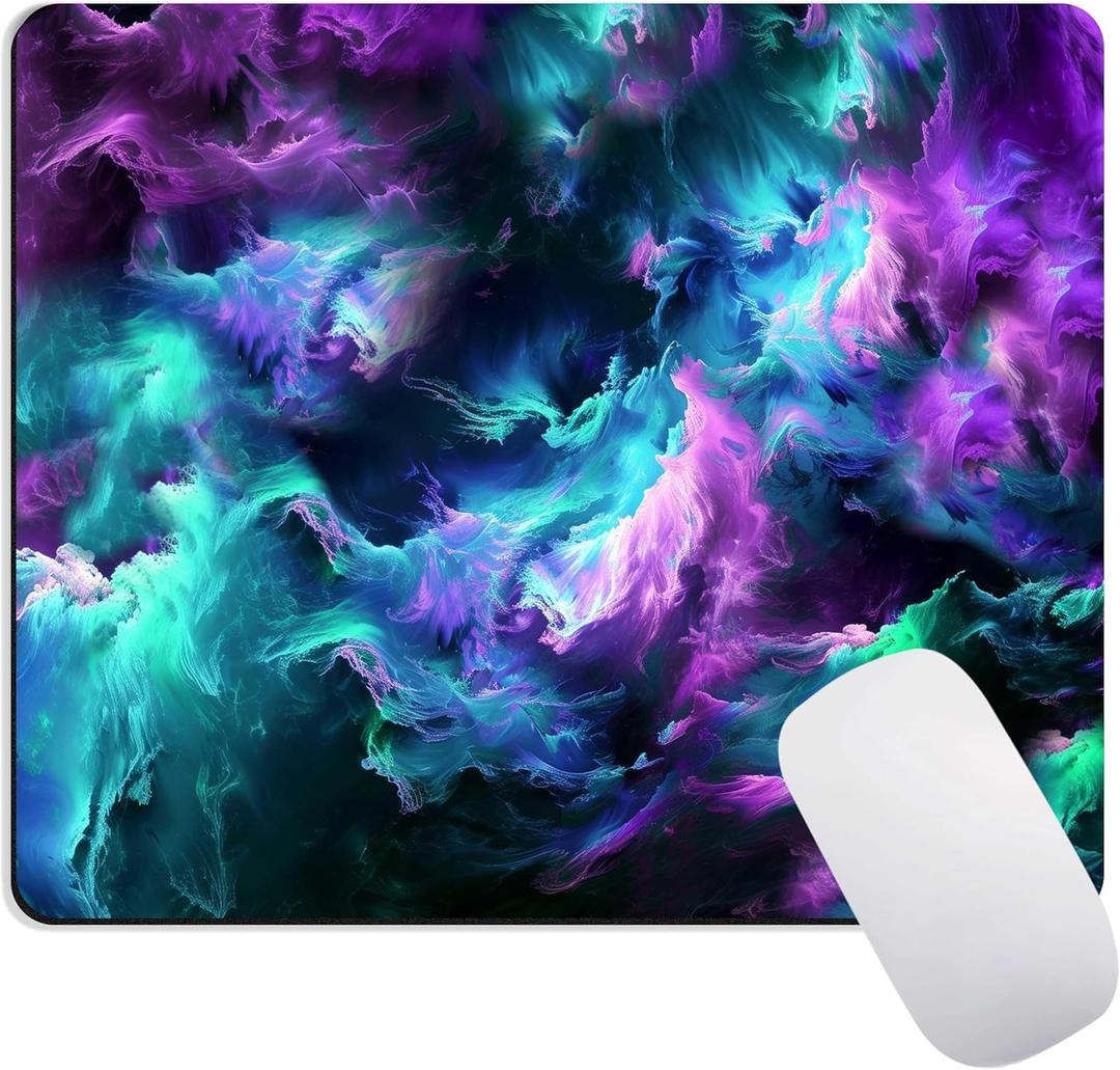 Dazzling Space Mouse PadGaming Mousepad with Non-Slip Rubber Base, Keyboard Mouse Mat Desk Pad for Wireless Mouse Desk Accessories
