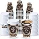 50 Pack 12 oz Double Wall Paper Coffee Cups with Lids & Sleeves Leak-Free Insulated Disposable To-Go Cups for Hot & Cold Drinks Perfect for Office, Home, Caf & Events