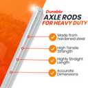 AR-PRO (2-Pack) 5/8 x 36 Zinc Plated Steel Rods Designed for Use as an Axle Shaft on Hand Trucks Dollies Wagons 4005BC Wheelbarrows