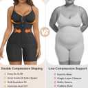 SHAPERX Women's Shapewear Bodysuit Tummy Control Seamless Zip-Up Body Shaper Waist Defining Silhouette, Size L/XL