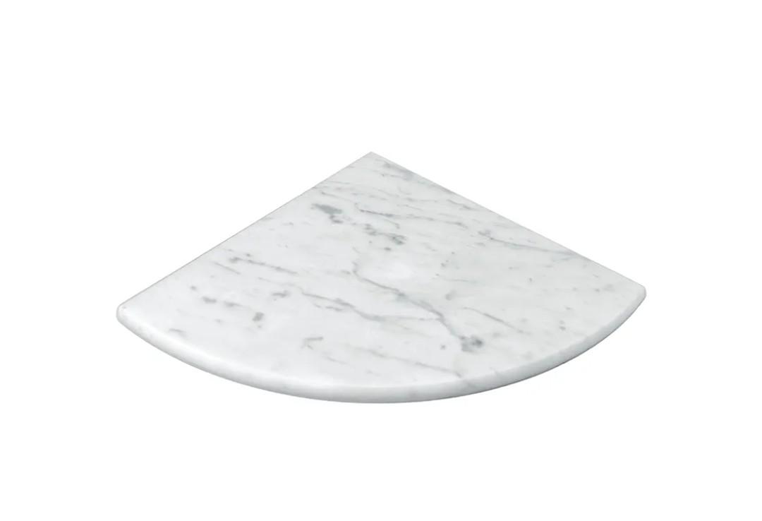 9 Inch Marble Corner Shower Shelf for Shower Room, Both Side Honed Finish, Bathroom Wall Mounted