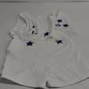 Blue Star Cheerleader Costume for Women - Girls Outfit Adult Halloween - 3 piece shirt vest and white shorts (Large)