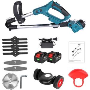 Electric Lawn Mower, 1500W 12000PRM Electric Lawn Mower Cordless Grass Trimmer Length Adjustable Foldable Cutter Garden Tools for 18V Battery