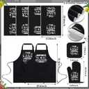 Bencailor 17 Pcs Black and White Kitchen Sets Washable and Non-slip Kitchen Rug and Mat Black Mitts and Pot Holders Classic Theme Apron Dish Towels Wooden Spoons for Home Decoration Housewarming Gifts