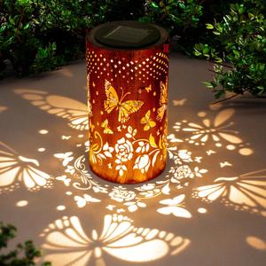 Butterfly Solar Lanterns Outdoor Hanging, Hollowed-Out Metal Waterproof LED Garden Decor Light for Patio Yard Pathway Lawn Front Porch, Christmas Thanksgiving Birthday Gifts for Women Mom Grandma, 1, Butterfly