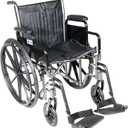 Drive Medical SSP220DDA-SF Silver Sport 2 Lightweight Folding Wheelchair, Black