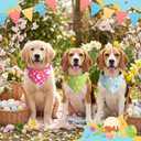 Abbylike 100 Pcs Easter Dog Bandanas Bulk Bunny Egg Carrot Bandanas for Dogs Triangle Kerchief Bibs Scarf Set for Pet Costume Easter Photo Props Accessories Pet Shops, 25 Styles (25.6 x 17.7 x 17.7)
