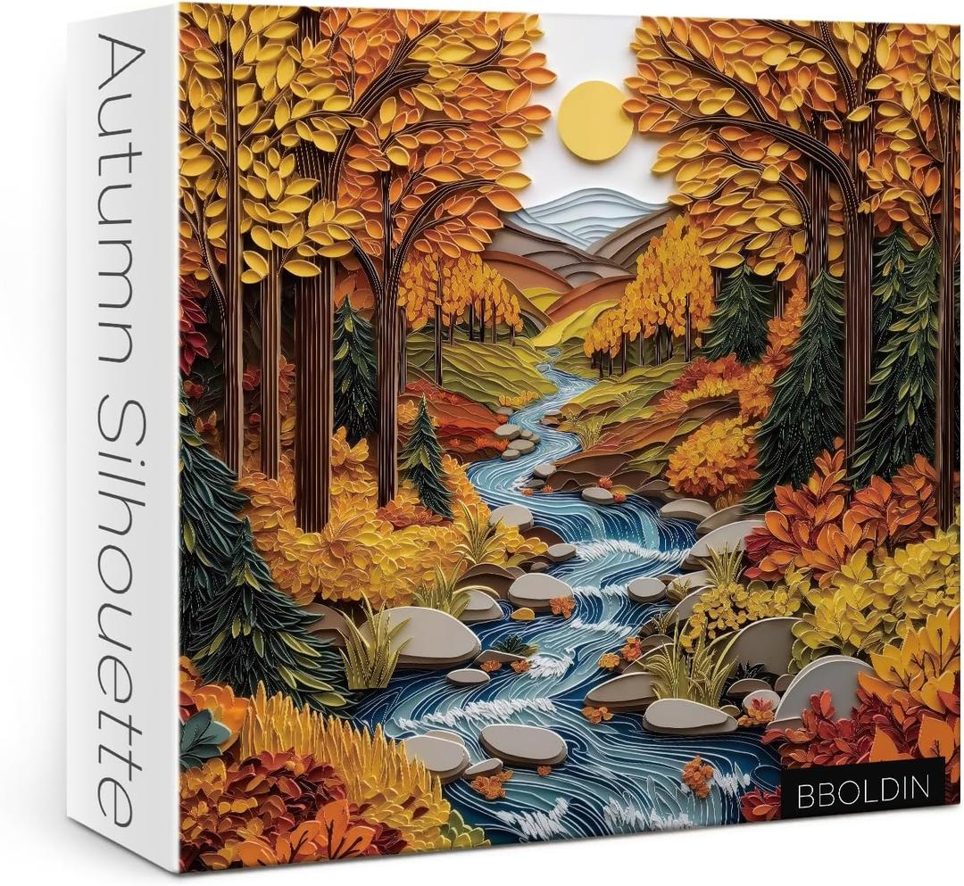 Fall Landscape Puzzles for Adults 1000 Pieces, Autumn Nature Jigsaw Puzzles, Beautiful Forest Art Puzzles