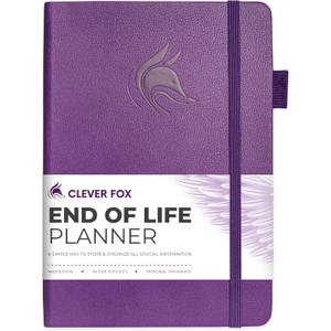 Clever Fox End of Life Planner  Final Arrangements Organizer for Beneficiary, Will Preparation, Last Wishes & Funeral Planning, A5 (Purple) (A5 (5.8'' x 8.3''), Purple)