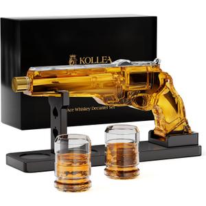 Whiskey Decanter Sets for Men, Kollea Decanter Set with Shot Glass, Unique Birthday Gifts for Men Dad, Cool Anniversary Christmas Gift for Him Husband, Dispenser for Bar Drinking Party