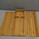 Bamboo Couch Armrest Table, Couch Arm Tray with Removable Couch Cup Holder, 2 in 1 Design Foldable Anti-Slip Bamboo Couch Tray and Sofa Cup Holder for Drink