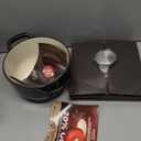 Segretto Cookware Enameled Dutch Oven Pot with Lid Cast Iron Nero (Black) 1.7 Quarts Enamel Small Cast Iron Dutch Oven for Bread Baking, Cooking