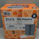 Pura Hypoallergenic Diapers, Size 3 (9-20 lbs) Monthly Pack, Overnight, up to 12 Hours Leak Protection, Suitable for Sensitive Skin, TCF, Super Soft Organic Cotton, 6 Packs of 26 (156 Baby Diapers)