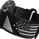 ULTIMAL Band Compatible with Samsung Galaxy Watch Ultra 47mm(2024/2025) band for Men Women, 47mm Nylon Sport Breathable Replacement Strap for Galaxy Watch Ultra (USA FLAG BLACK, L)