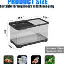 5 Gallon Fish Tank, Aquarium Plastic Starter Kit with Filter, led Light, sponge, and filter ball, Fish Tank for Betta, Plastic Nano Aquarium with Lid(18.5*7.87*8.07 inch / Black) (5 Gallon Fish Tank)