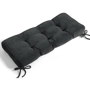Detiblue Bench Cushion for Indoor Furniture40x15Inch Tufted Bench Seat Cushion with Non-Slip, Comfortable and Durable for Shoe/Entryway/Storage with CushionElita Deep Gray