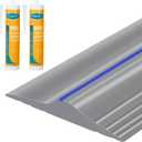 ToLanbbt 20Ft/6M Universal Garage Threshold Seal Strip with 300ml Black Sealants/Adhesives, Garage Door Bottom Weatherproof Strip Rubber DIY Weather Stripping Replacement (Grey-Blue Line)