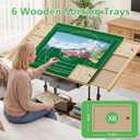 CODACE Puzzle Table with Drawers - 2000 Pieces Jigsaw Puzzles Table for Adults, Tilting Puzzle Board with 6 Sorting Trays and Cover, Tables with Adjustable Height Leg and Wheel, Puzzle Lover's Present, 2000 Pcs 6 Drawers
