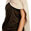 Seewavom Unisex Fashion Shawl Scarf Capes Medieval Cape Shawl Scarfs Hooded Linen Hooded Cowl (Light Khaki)