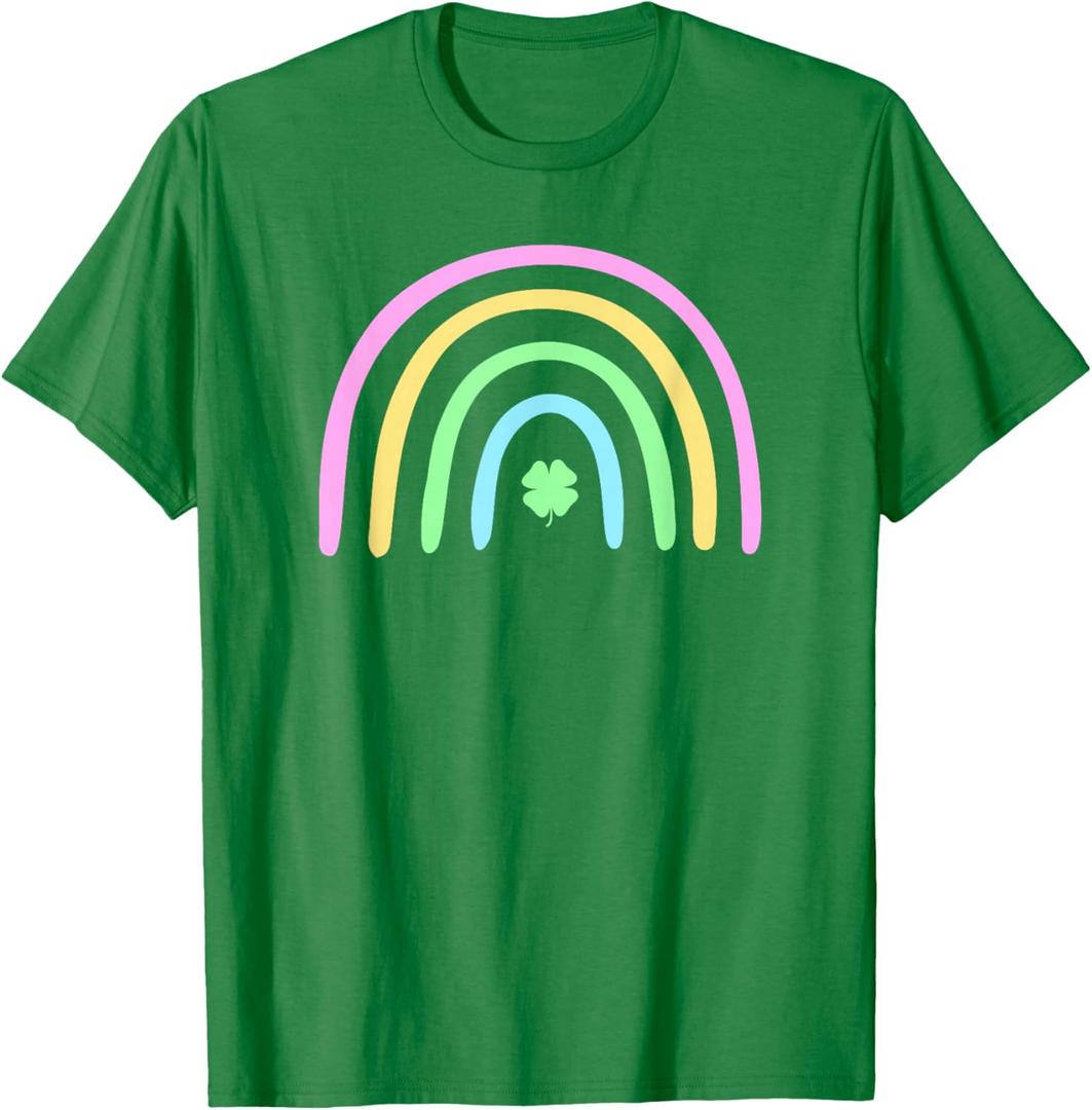 Four Leaf Clover Rainbow St Patrick's Day T-Shirt, XL