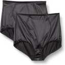 Bali 2-Pack Moderate Control Tummy Panel Briefs Black 3X