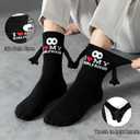 5 x Parma77 Gift for Boyfriend, I Love My Girlfriend Socks,Valentines day gifts for him, Magnetic Holding Hands Socks, Romantic Gifts for Anniversary, Valentines gifts, Birthday
