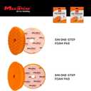 Maxshine 6” Universal Orange AIO Foam Cutting Pad | All-in-One Polishing Pad with Hook & Loop Backing | Light Cutting, Polishing & Finishing Pad | DA & Rotary Polisher Compatible