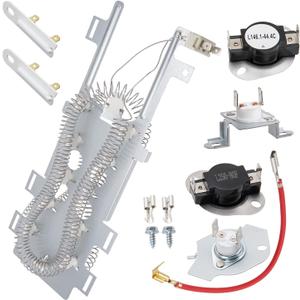 Dryer Heating Element Kit Replace for Whirlpool WED9200SQ1 WED9151YW0 WED9270XW1 WED9400SU0 WED9400SW0 WED9450WW1 WED9470WW2 WED9400SU1 WED9500TW0 WED9400SZ2 WED9500TC2