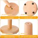 LemonRoad 6 Pcs Wooden Paper Towel Holder Countertop Kitchen Paper Towel Holder Stand with Non Slip Base Bathroom Towels Roll Stand Organizer Standing Papers Roll Holders for Kitchen Living Room