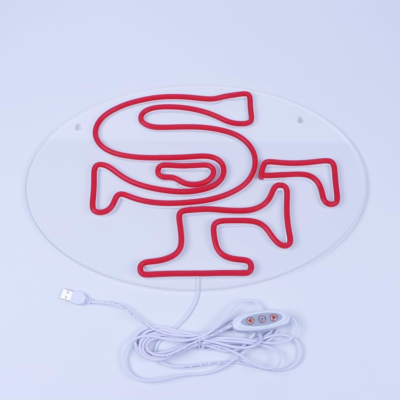 Football Neon Sign for Wall Decor Football Team Sign for Man Cave or Garage Birthday Gifts for Men Red Led Light for Bedroom Bar Dorm Party Game Room Size 16.1 * 10.4inch (ZYLD056)