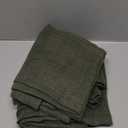 LAMIT 48 Inch Short Window Linen Curtains, Light Filtering Panels Back Tab and Rod Pocket Neutral Christmas Drapes for Cafe/Bathroom/Loft Room, Olive Green, 2 Panels, 34 x 48 Inch