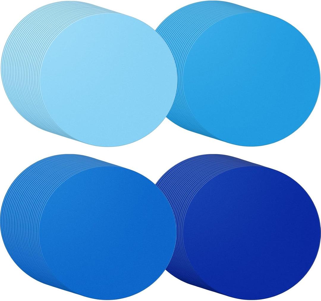 100 Pcs Blue Paper Place Mats Disposable Paper Placemats Wedding Bridal Shower Halloween Thanksgiving Winter Holiday Birthday Party Supplies Home Dinning Decor (Blue,13 Inch)