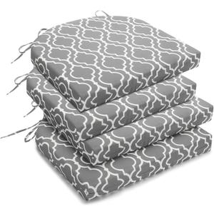 downluxe Outdoor Chair Cushions Set of 4 for Patio Furniture, Water-Resistant Patio Chair Cushions with Ties, High Density Foam Outdoor Seat Cushion, 17" X 16" X 2", Grey Gourd