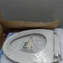 Elongated Toilet Seat 18.5", Soft Close, Never-Loosen Design, White Plastic