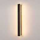 Outdoor LED Strip Wall Light Black Finish, Metal Wall Lighting Fixtures, Simple Linear Wall Sconce with Acrylic Shade, Modern Long Atmosphere Lights for Exterior Wall Pool Side, 80CM