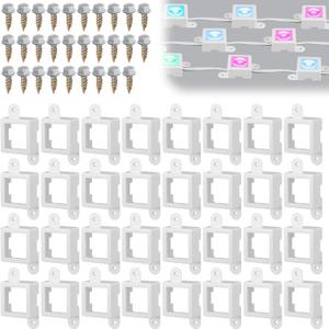 Beeveer 40 Light Clips for Govee H705 H805 with 80 Screws Mounting Clips Compatible with Govee Permanent Outdoor Lights Extension (White)